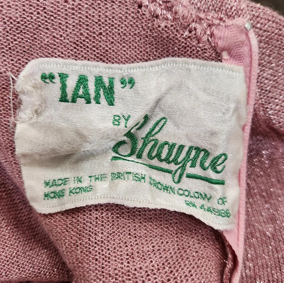 VINTAGE 70s Shayne METALLIC ROSE GLITTER Maxi Dress ,Long Sleeve,Women's Small - Picture 7 of 9